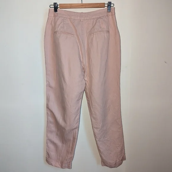 FRANK & OAK Big Cuff Linen Light Peach Trouser Pants Size 6 - Picture 13 of 13